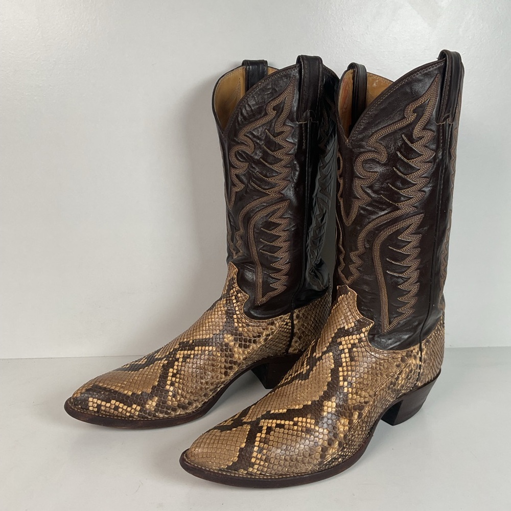 Vintage Justin Python Cowboy Boots | Snakeskin | USA Made | Men’s 10.5 B